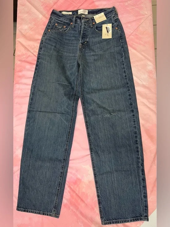NWT Women's Mid-Rise 90's Baggy Denim Jeans Universal Thread Vintage Dark Wash 0 - Picture 3 of 9